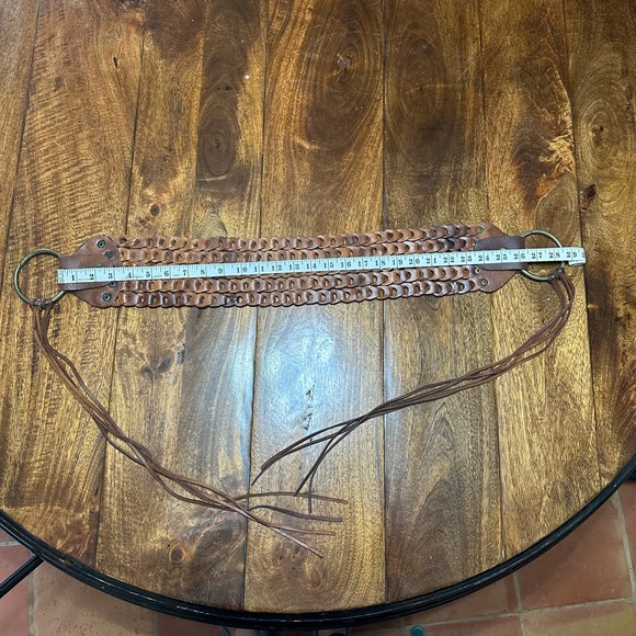 Womens Vintage Boho Brown Leather Braided Belt - Picture 8 of 15